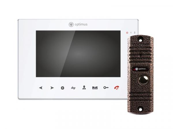 Комплект видеодомофона Optimus VMH-7.1 (w)+ DSH-E1080 (медь) - картинка 1